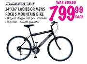 Raleigh 24"/26" Ladies or Mens Rock 5 Mountain Bike Each