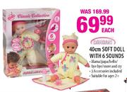Dimian 40cm Soft Doll with 6 Sounds-Each