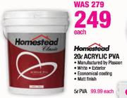 Homestead 20L Acrylic PVA-Each