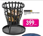 Ferrace Leisure Basilica Outdoor Steel Fire Basket-Each