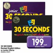 30 Seconds Revised English Edition Or Junior Game-Each