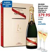  Mumm Brut Cordon Rouge And Glasses In Gift Pack-1X750ml