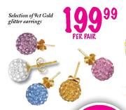 Selection of 9ct Gold Glitter Earrings-per pair