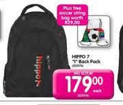 Hippo 7 "I" Back Pack + Free Soccer String Bag