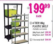 4 Tier Plastic Shelf-30kg Each