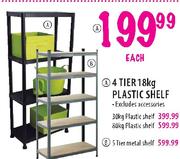 4 Tier Plastic Shelf-18kg Each