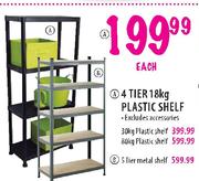 4 Tier Plastic Shelf-80kg Each