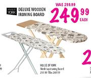 House Of York Deluxe Wooden Ironing Board-Each