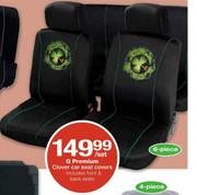 Q Premium Clover Car Seat Cover 6 Piece Per Set