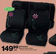 Q Premium Bling Car Seat Covers 6 Piece Per Set 