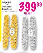 Monaco Watch and Bracelet Set-per set