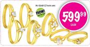 9ct Gold CZ Twin Sets-each