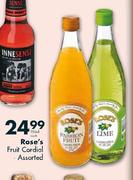 Rose Fruit Cordial Assorted-750ml each