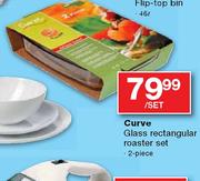 Curve Glass Rectangular Roaster Set-2 piece per set