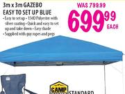 3mx3m Gazebo Easy To Set Up Blue-Each