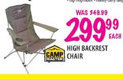 Camp master High Backrest Chair-Each