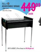 Out & About Adjustable Braai-60x45x21cm