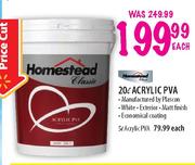 Homestead Acrylic PVA-20Ltr Each