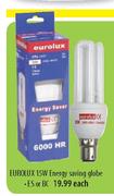 Eurolux 15W Energy Saving Globe-Each
