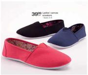 Ladies Canvas Sneakers Size 3-8-Per Pair