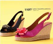 Ladies Espadrille Platforms Size 3-8-Per Pair