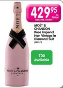 Moet & Chandon Rose Imperial Non Vintage In Diamond Suit-1x750ml