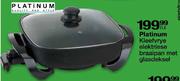 Platinum Kleefvrye Elektriese Braaipan Met Glasdeksel - Each