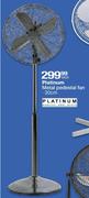 Platinum Metal Padestal Fan - 30cm Each