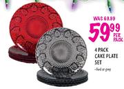 4 Pack Cake Plate Set-Per Pack