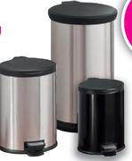 Mainstays Stainless Steel Or Black Metal Bins-40ltr Each