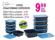 Mainstays 4 Piece Storage Containers-250ml Per Pack