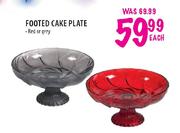 Footed Cake Plate Red Or Grey-Each