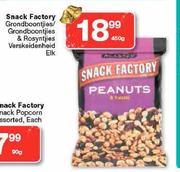 Snack Factory Grondboontjies/Grondboontjies & Rosyntjies Verskeidenheid-450g Elk 