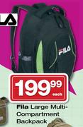 Fila Large Multi Compartment Backpack-Each