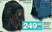 Steelers Washed Canvas Backpack-Each