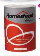 Homestead Gloss Enamel Black, Cream, Brown Or Pastels-5L Each