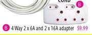 Simple Choice 4 Way 2x6A & 2x16A Adapter