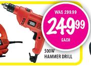 Black & Decker Power Tools Hammer Drill-500W Each