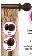 Curtain Track Clip-on Wood(Mahogany Colour Only)Hamburger Finial