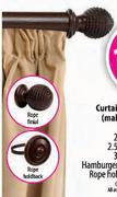 Curtain Track Clip-on Wood(Mahogany Colour Only)Rod-1.5m