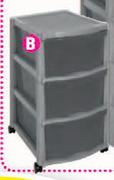 Big Jim 3 Draw Smokey Mobile Drawer-Each