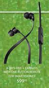 A-Jays One + Earbuds With One Button Remote For Smartphones