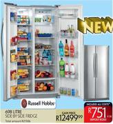 Russell Hobbs Side-By-Side Fridge-698Ltr