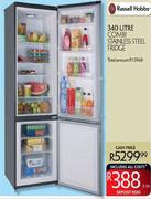 Russell Hobbs Combi Stainless Steel Fridge-340Ltr