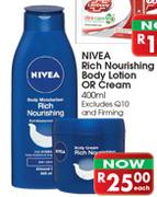 Nivea Rich Nourishing Body Lotion Or Cream-400ml Each