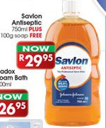 Savlon Antiseptic-750ml Plus 100gm Soap Free