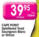 Cape Point Splattered Toad Sauvignon Blanc Or Shiraz-1 x 750ml