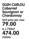 Glen Carlou Cabernet Sauvignon Or Chardonnay-6 x 750ml