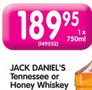 Jack Daniel's Tennesssee Or Honey Whiskey-1 x 750ml