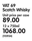 Vat 69 Scotch Whisky-12 x 750ml